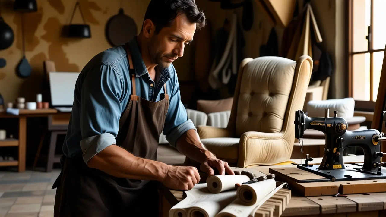 Tapizar Butaca Precio: Costo & Guía Completa 2 Un artesano español restaura un sillón vintage