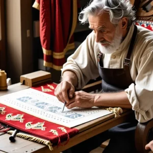 Un artesano español crea tapices con atención