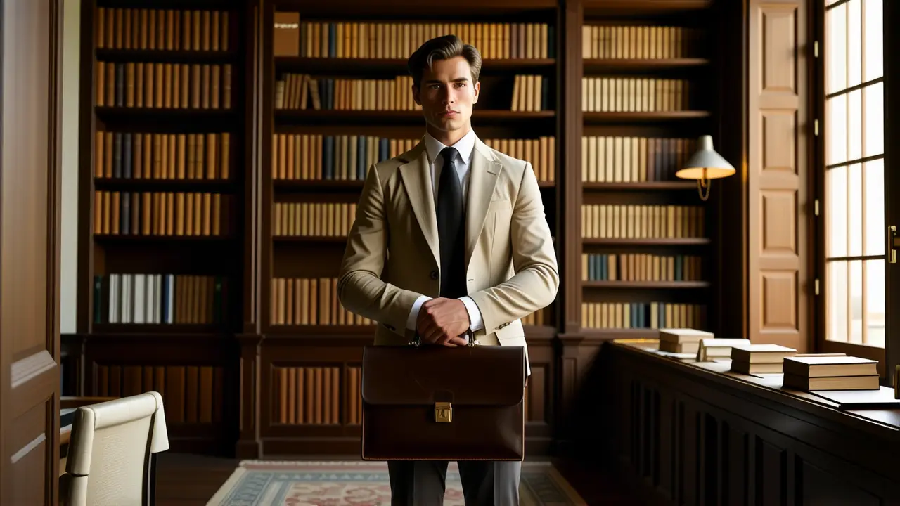 Que es una gabardina: cuidado y limpieza 3 Un elegante hombre posa en estudio clásico