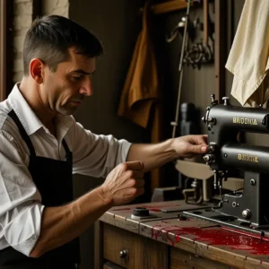 Un hombre pensativo dabs una mancha roja