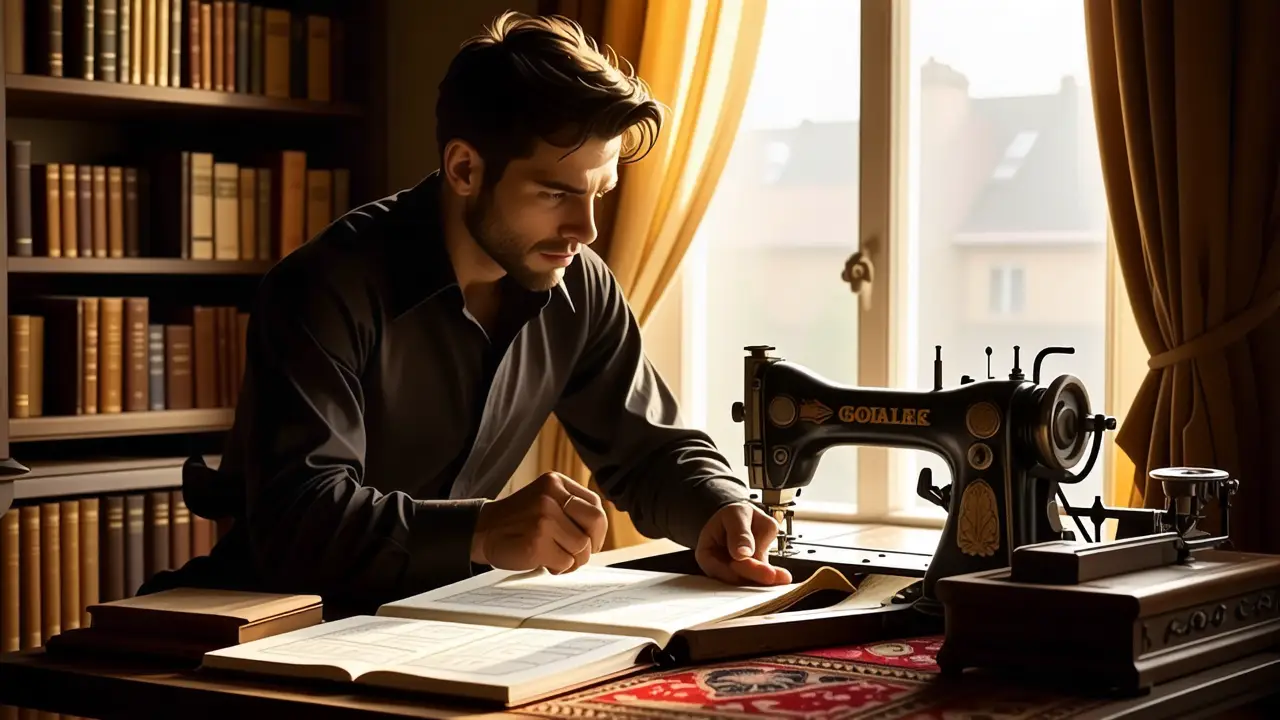 Como quitar manchas de esmalte en la ropa 3 Un hombre examina cuidadosamente el tejido en estudio