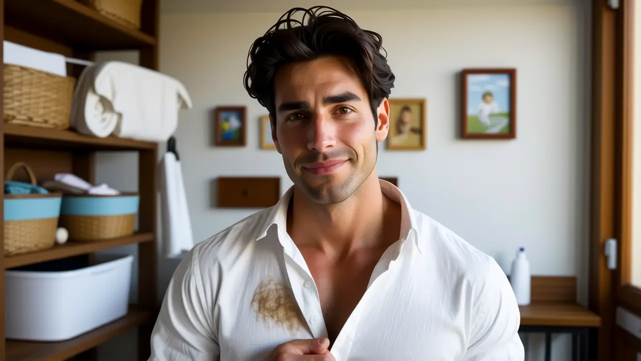 Quitar Mancha Axilas Ropa: Guía Completa 6 Un hombre contemplando una camisa en la luz cálida