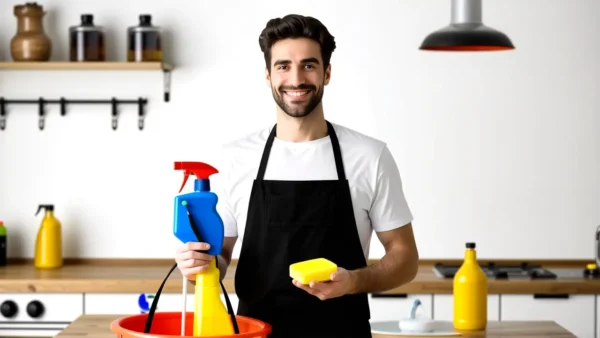 Como limpiar paredes blancas: guía completa 1 Un hombre limpio guía la limpieza