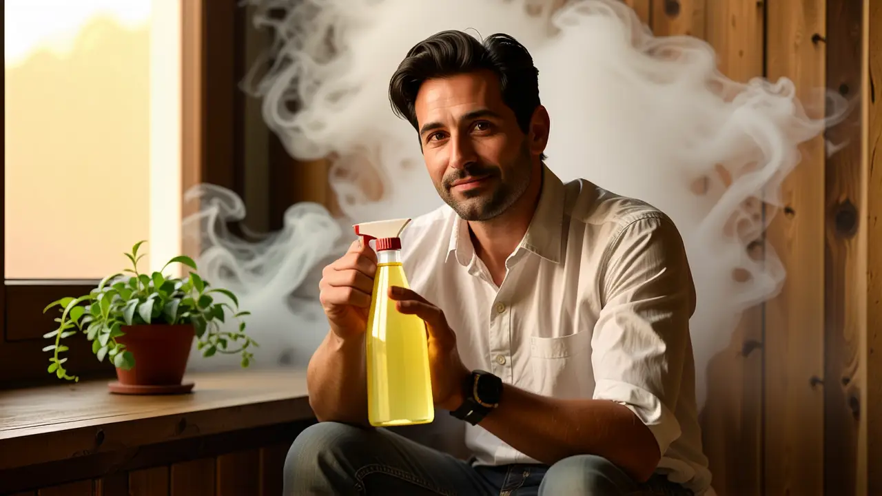 Como quitar olor humo incendio: guía completa 3 Un hombre tranquilo restaura con esperanza