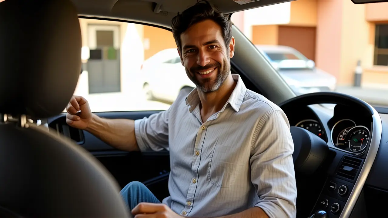 Elimina Olores Coche: Elimina Olor Tabaco & Más 5 Un hombre casual captura la luz en el coche