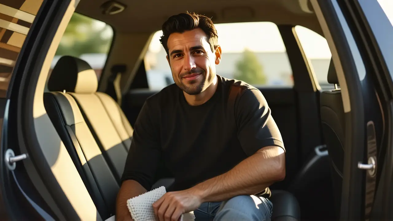 Elimina Olores Coche: Elimina Olor Tabaco & Más 2 Fotógrafo captura un hombre en interior moderno