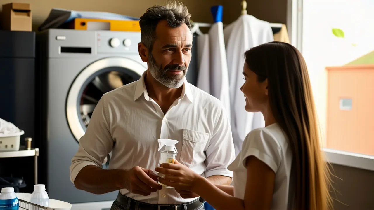 Un hombre decidido recibe ayuda en un hogar cálido