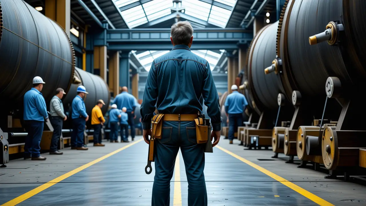 Tipos Secadora Industrial: Temperatura y Más | 4 Un hombre observa un secador industrial con seriedad