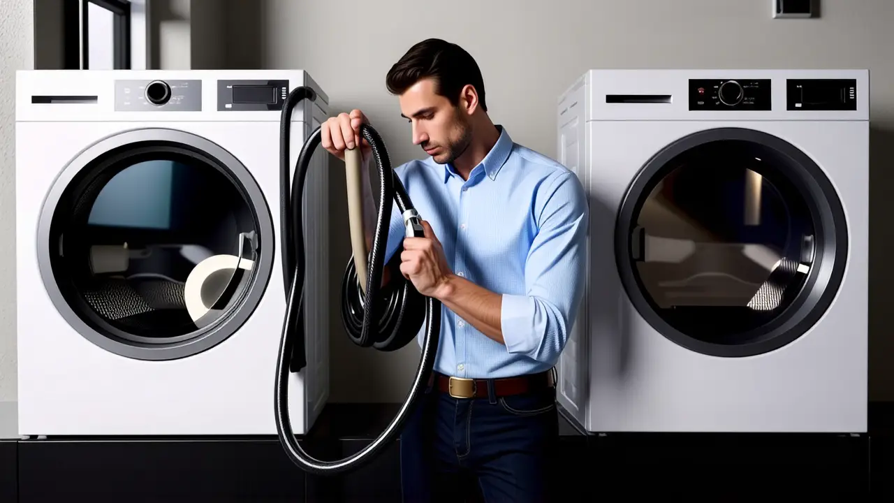 Secadoras: Condensación vs Evacuación - ¿Cuál elegir? 3 Un hombre examina secadoras en un estudio