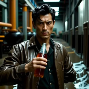 Un hombre melancólico en la fábrica