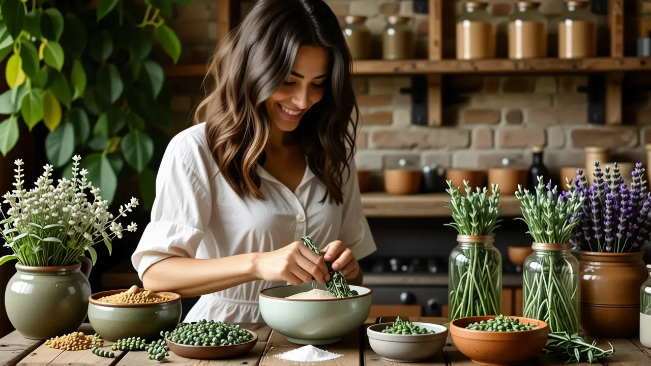 Suavizante Natural: Recetas Caseras Fáciles 6 Mujer española prepara suavizante con calma