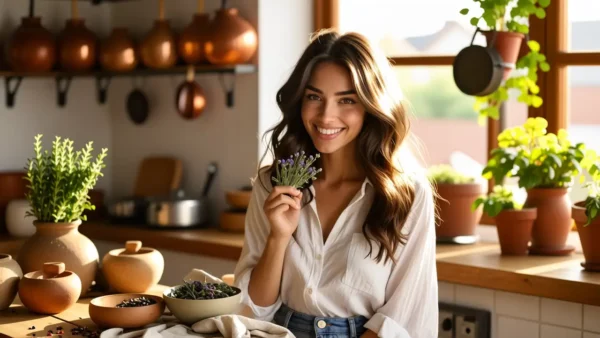 Suavizante Natural: Recetas Caseras Fáciles 1 Una mujer española radiante en su hogar