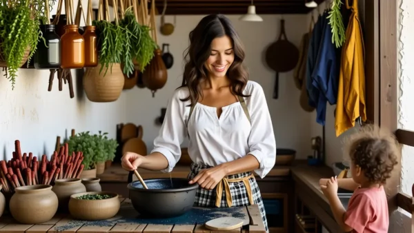 Una mujer española dita color en la ruralidad