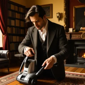 Un hombre examina el vacío en la penumbra