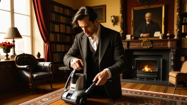 Un hombre examina el vacío en la penumbra