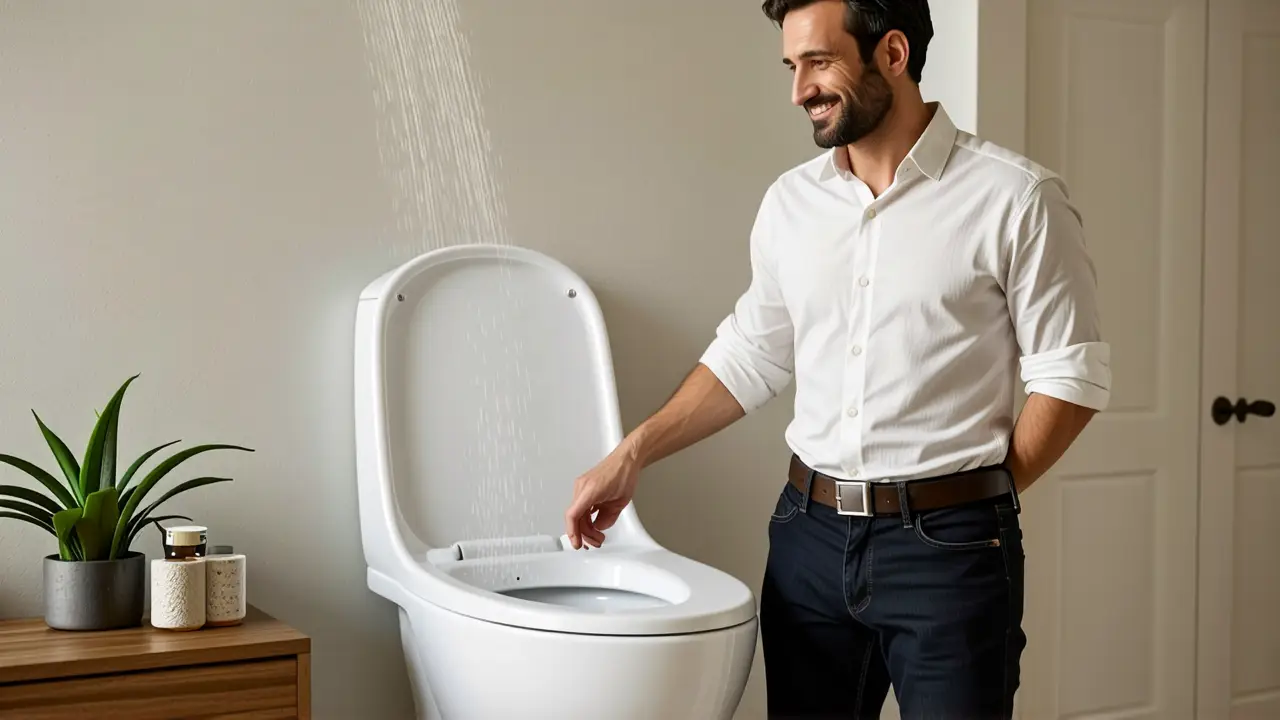 Fotografía realista y serena en un baño moderno